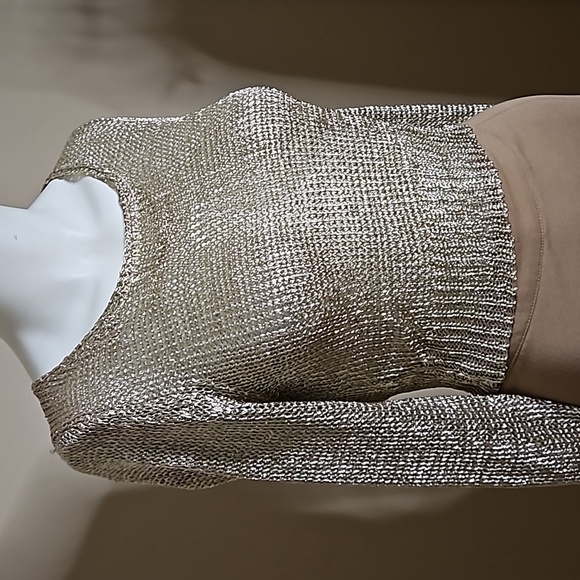 Rare - Stunning Haebaragi Gold Knit Top ptp16 stretches ptp21 - Picture 4 of 9